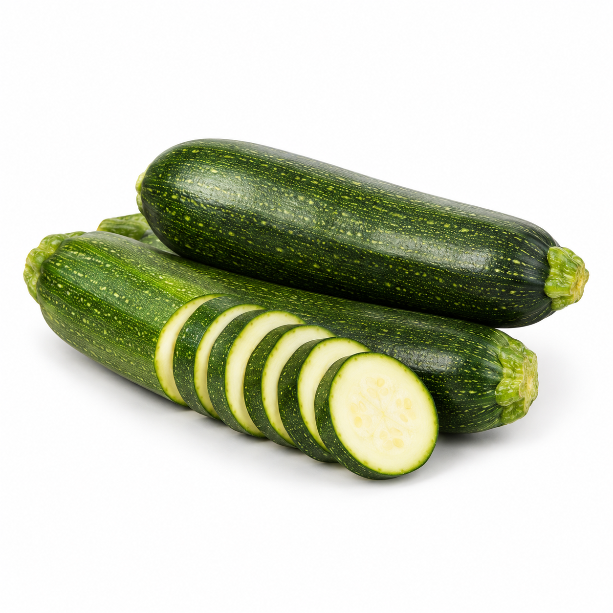Illustration of Courgettes on a white background